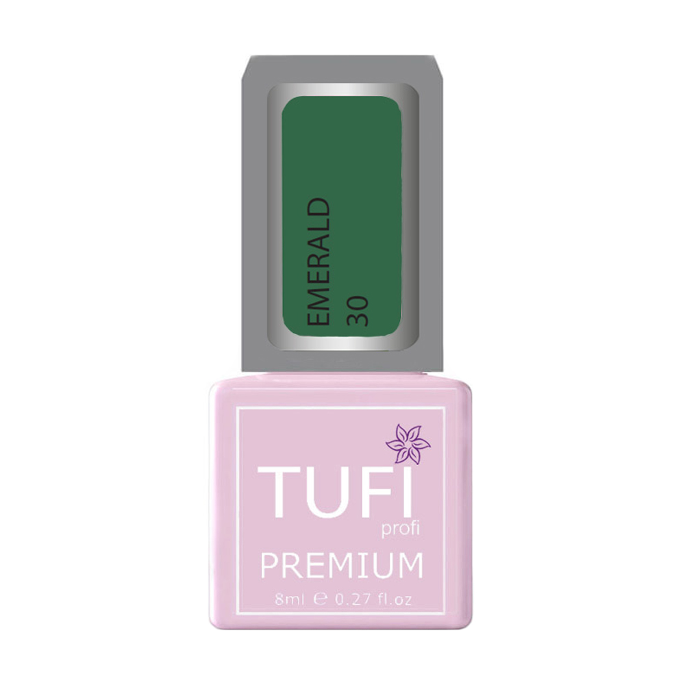 Гель-лак для нігтів Tufi profi Premium Emerald 30 Зелений опал, 8 мл